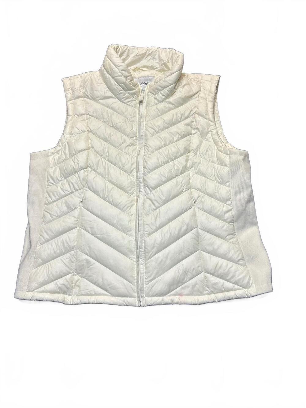 Calvin Klein Women's White Quilted Puffer Vest XL